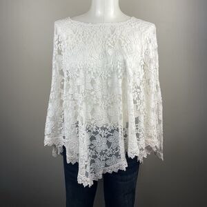 Vintage Retro ONESIZE  Lace Romantic Bohemian Poncho